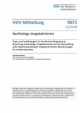 VDV-Mitteilung 9071 - Nachhaltige Vergabekriterien [Print]