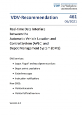 VDV-Recommendation 461: Real-time Data Interface between the Automatic Vehicle Location and Control System [Print]