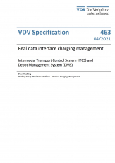 VDV Specification 463 Interface to the charging management- depot management & ITCS [Print]