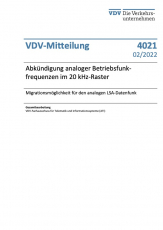 VDV-Mitteilung 4021 Abkündigung analoger Betriebsfunk-frequenzen im 20 kHz-Raster – Migrationsmöglichkeit für den analogen....[Print]