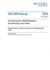 VDV-Mitteilung 7054 „Umsetzung der Mobilitätsdaten-Verordnung in der Praxis [Print]