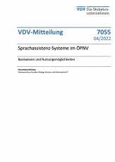 VDV-Mitteilung 7055: Sprachassistenz-Systeme im ÖPNV [Print]