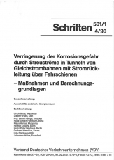VDV-Schrift 501_1 Verringerung der Korrosionsgefahr in Tunneln durch Streuströme in Tunneln [PDF]