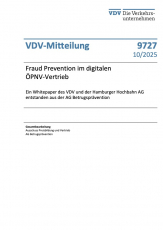 VDV-Mitteilung 9727 : Fraud Prevention im digitalen ÖPNV-Vertrieb [Print]