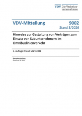 VDV-Mitteilung Nr. 9002: Hinweise zur Gestaltung von Verträgen zum Einsatz von Subunternehmern im Omnibuslinienverkehr [Print]