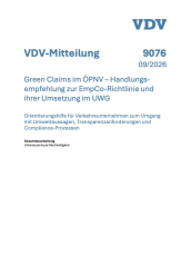 VDV-Mitteilung 9076 „Green Claims im ÖPNV – Handlungsempfehlung zur EmpCo-Richtlinie und ihrer Umsetzung im UWG“ [Print]