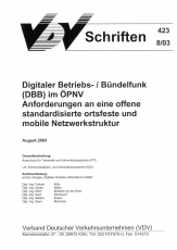 VDV-Schrift 423 Digitaler Betriebs-/Bündelfunk (DBB) im ÖPNV [Print]