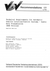 VDV-Schrift 420 Technical Requirements for Automatic Vehicle Location/Control Systems ....[Print]