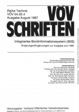 VÖV 04.05.4 [300] Integriertes Bordinformationssystem, Änderung / Ergänzung zur Ausgabe 1984 [Print]
