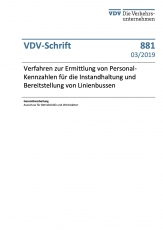 VDV-Schrift 881 Verfahren zur Ermittlung von Personal-Kennzahlen f. Instandhaltung ...[Print]