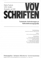 VÖV-Schrift 04.06.1 Technische Anforderungen an Haltestellenansagegeräte [Print]