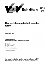 VDV-Schrift 950 Harmonisierung der Nahverkehrstarife [Print]