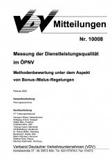 VDV-Mitteilung 10008 Messung der Dienstleistungsqualität im ÖPNV [Print]