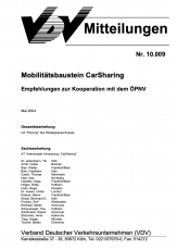 VDV-Mitteilung 10009 Mobilitätsbaustein CarSharing [PDF Datei]