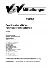 VDV-Mitteilung 10012 Position des VDV zu Fahrradverleihsystemen [Print]