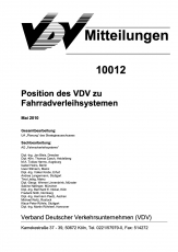 VDV-Mitteilung 10012 Position des VDV zu Fahrradverleihsystemen [PDF Datei]