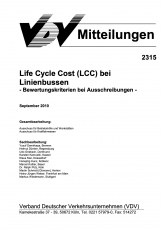 VDV-Mitteilung 2315 Life Cycle Costs (LCC) bei Linienbussen [Print]