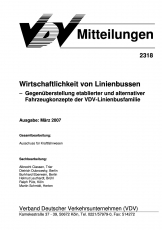 VDV-Mitteilung 2318 Wirtschaftlichkeit von Linienbussen - Gegenüberstellung [PDF Datei]
