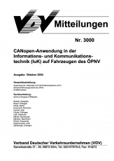 VDV-Mitteilung 3000 CANopen - Anwendungen in der Informations- und Kommunikationstechnik... [PDF Datei]
