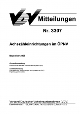 VDV-Mitteilung 3307 Achsenzähleinrichtung im ÖPNV [Print]