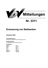 VDV-Mitteilung 3311 Erneuerung von Stellwerken [Print]