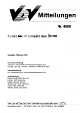 VDV-Mitteilung 4009 FunkLan im Einsatz des ÖPNV [Print]