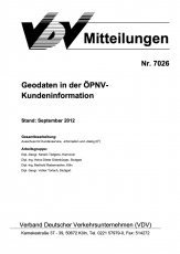 VDV-Mitteilung  7026 Geodaten in der ÖPNV - Kundeninformation [PDF Datei]