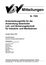 VDV-Mitteilung 7503 Entscheidungshilfen für die Anwendung dezentraler ... [PDF Datei]