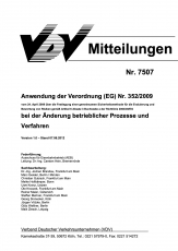 VDV-Mitteilung 7507 Anwendung der Verordnung (EG) Nr. 352/2009 bei der Änderung ... [Print]