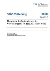 VDV-Mitteilung  9058 Umsetzung der Buskundenrechteverordnung (EU) Nr. 181/2011 in der Praxis [Print]