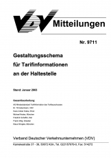 VDV-Mitteilung  9711 Gestaltungsschema für Tarif- Informationen an der Haltestelle [Print]