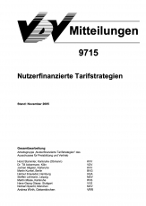 VDV-Mitteilung  9715 Nutzerfinanzierte Tarifstrategien [Print]