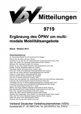 VDV-Mitteilung  9719 Ergänzung des ÖPNV um multimodale Mobilitätsangebote [Print]