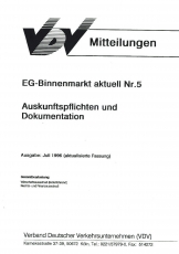 VDV-Mitteilung 9505 EG-Binnenmarkt aktuell Nr. 5 [Print]