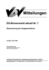 VDV-Mitteilung 9507 EG-Binnenmarkt aktuell Nr. 7 [Print]