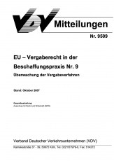 VDV-Mitteilung 9509 EU-Vergaberecht in der Beschaffungspraxis Nr.9 [Print]