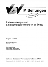 VDV-Mitteilung  9901 Linienleistungs- und Lieneienerfolgsrechnungen im ÖPNV [Print]
