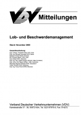 VDV-Mitteilung 9019 Lob- und Beschwerdemanagement [Print]