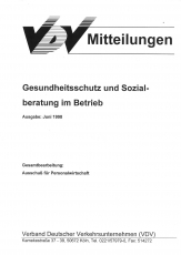 VDV-Mitteilung 9010 Gesundheitsschutz und Sozialberatung im Betrieb [Print]