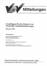 VDV-Mitteilung 1501 Grundlagen für den Einsatz von Niederflur - Stadtbahnfahrzeugen [Print]