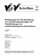 VDV-Schrift  201 Bedingungen für die Gestaltung von Funkfernsteueranlagen  f. Triebfahrzeuge [Print]