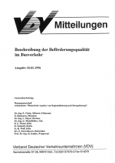 VDV-Mitteilung  10002 Beschreibung der Beförderungsqualität im Busverkehr [PDF Datei]