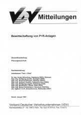 VDV-Mitteilung 10004 Bewirtschaftung von P+R - Anlagen [Print]