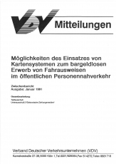 VDV-Mitteilung 9700 Möglichkeiten des Einsatzes von Kartensystemen zum  ... [PDF Datei]