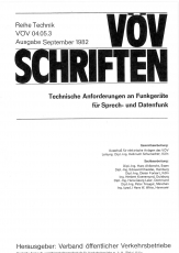 VÖV-Schrift 04.05.3 Technische Anforderungen an Funkgeräte für Sprech- und Datenfunk [Print]