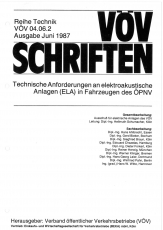 VÖV-Schrift 04.06.2 Technische Anforderungen an elektroakustische Anlagen (ELA) in Fahr.  ...[Print]