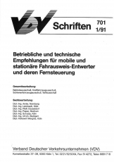 VDV-Schrift 701 Betriebliche und technische Empfehlungen f. mobile u. stationäre ... [Print]