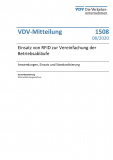 VDV-Mitteilung 1508 Einsatz von RFID zur Vereinfachung der Betriebsabläufe [PDF Datei]