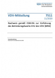 VDV-Mitteilung 7511: Nachweis gemäß CSM-RA zur Einführung des Betriebsregelwerks EVU des VDV (BRW) [Print]