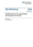 VDV-Mitteilung Nr.1510: „Empfehlungen für eine ergonomische Gestaltung des Fahrersitzes“ [Print]